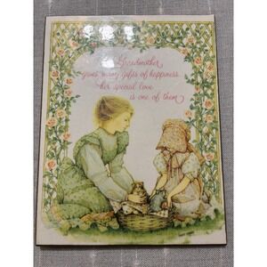 VTG USA 1983 Holly Hobbie Decoupage Grandmother Mothers Day Gift Wall Art 8"x6"